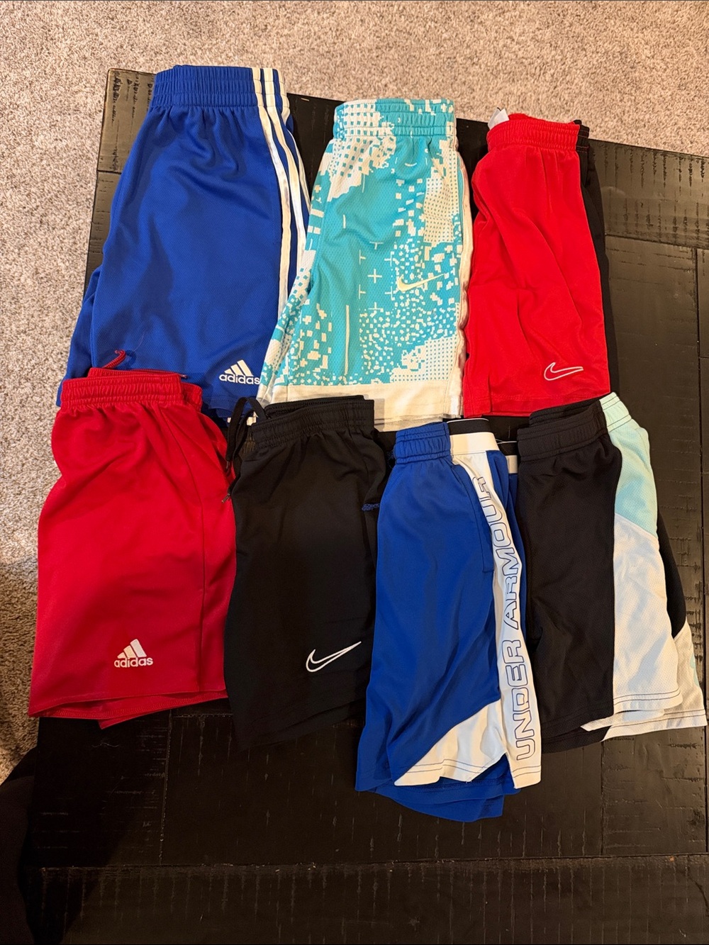 Kids Athletic Shorts Pack - Mixed Brands () - Blue, Red, Black, Teal